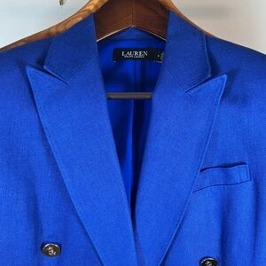 Ralph Lauren Women's Linen Royal Blue Blazer
